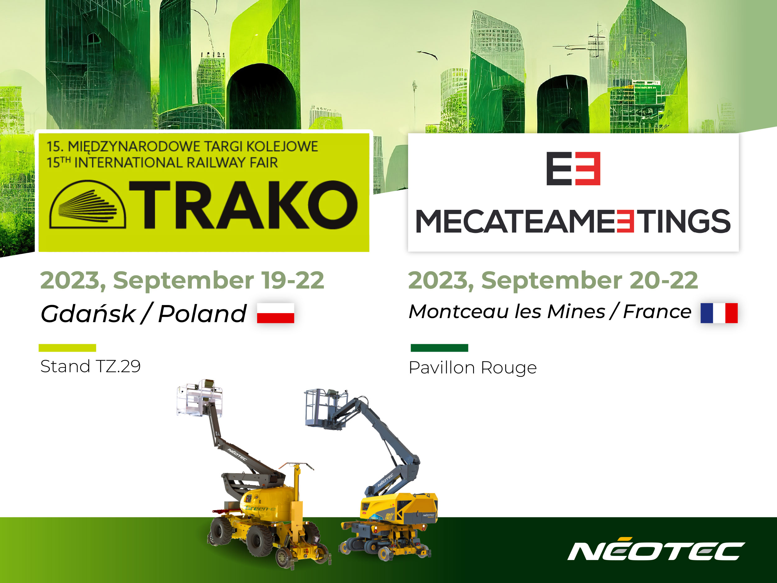 Venez rencontrer Néotec aux salons Trako en Pologne et Mecateameetings en septembre 2023 !